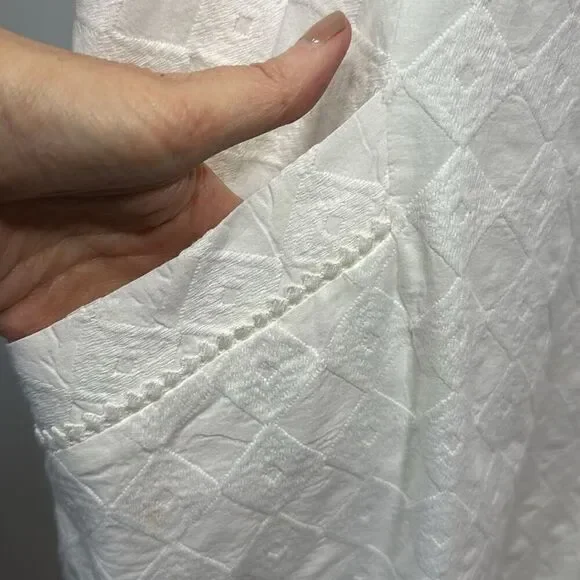 SOUTHERN TIDE Women's Paislee White Diamond Jacquard Shift Dress White Size 10 - Picture 6 of 11